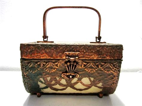 1950s Box Metal Vintage Bags, Handbags & Cases